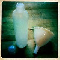 The proper bottle and funnel