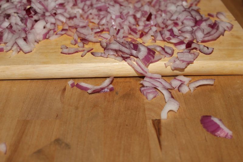 cutting on a small cutting board