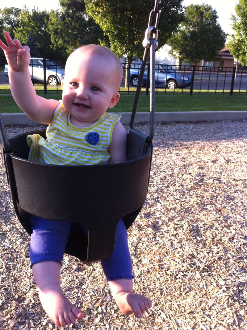 baby in swing