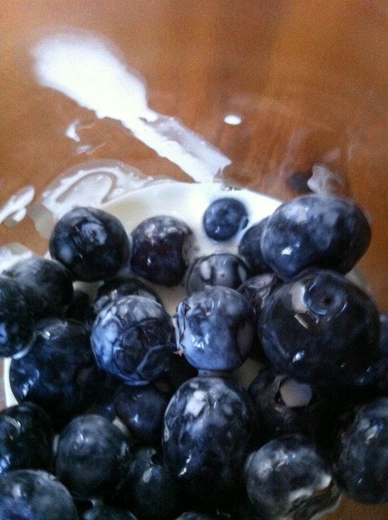 blueberries and cream