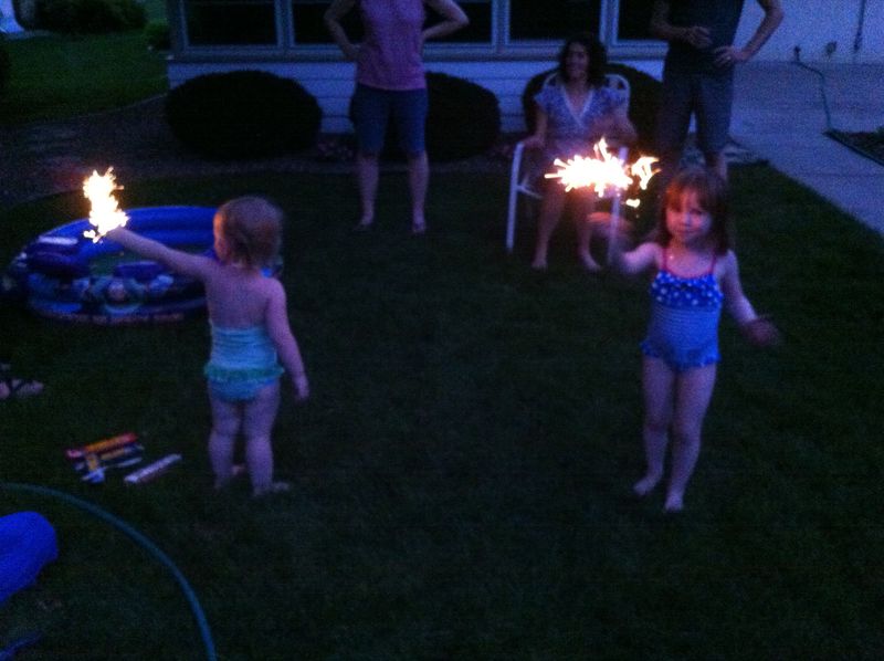 toddlers with sparklers