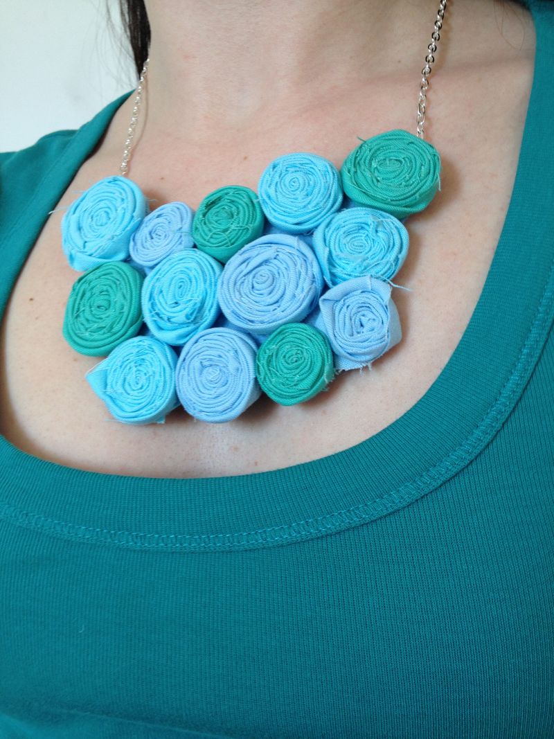 rolled flower necklace