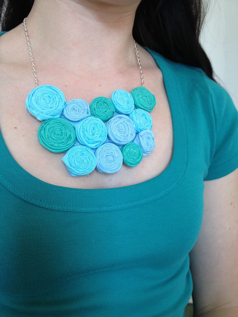 rolled flower necklace