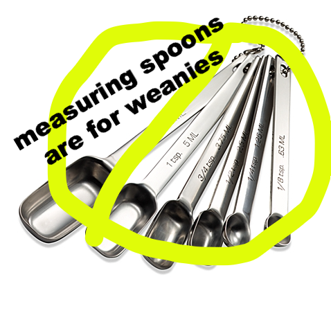 no measuring spoons